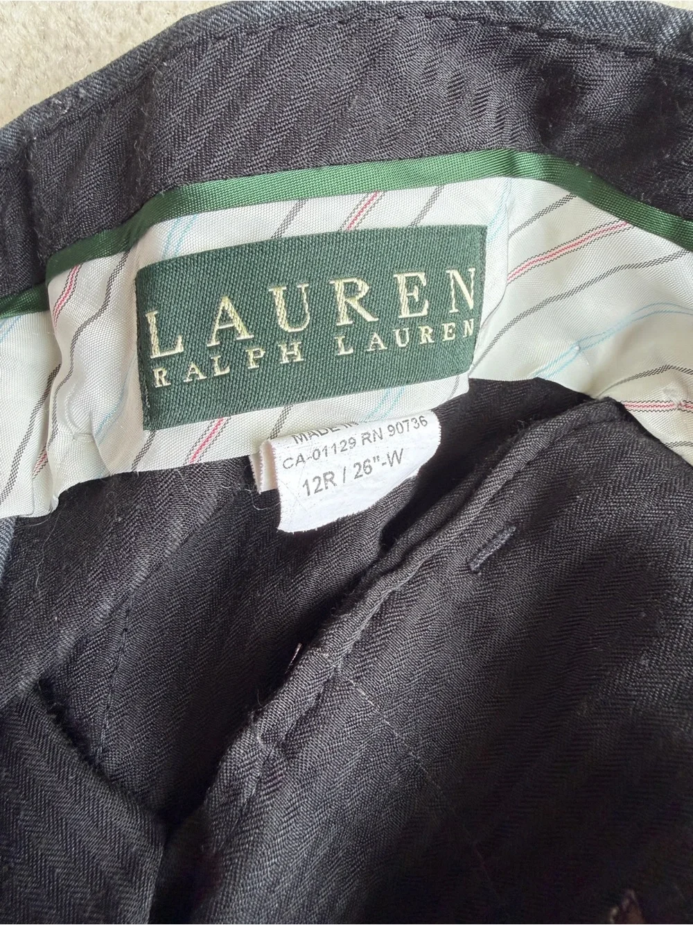Lauren Ralph Lauren Dress Suit Pants Slacks Charcoal Gray Boys Size 12
